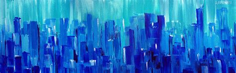 New York City Blue Painting By Alfredo Coronado Fine Art America