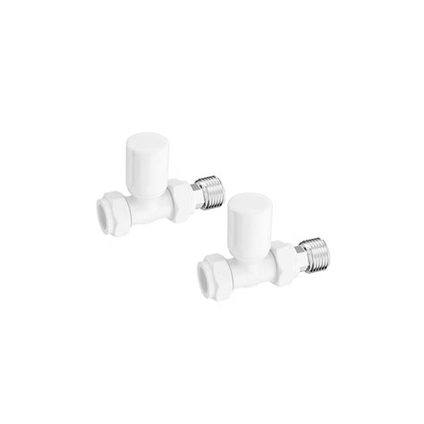 White Straight Round Manual Radiator Valves 15mm Buy Online At