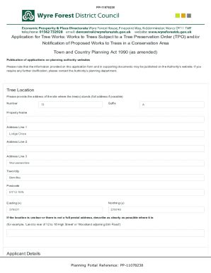 Fillable Online Works To Trees Subject To A Tree Preservation Order