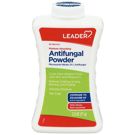 Leader Miconazole Nitrate Moisture Absorbing Anti-Fungal Powder, 2.5 oz ...