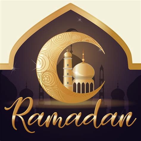 Ramadan Kareem Poster Mit Traditionellen Islamischen Elementen