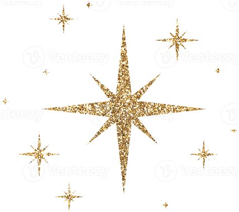 Oro Brillantina Estrellas Png