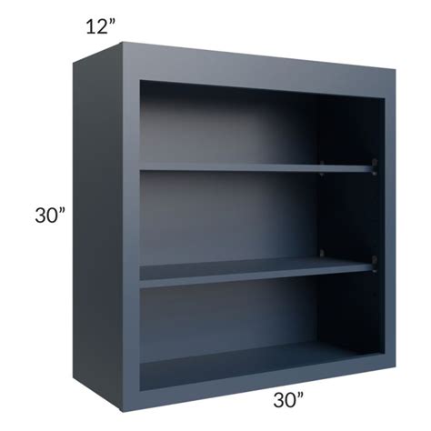 Midtown Blue Shaker X Wall Open Shelf Cabinet The Rta Store