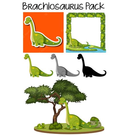 Premium Vector | A pack of brachiosaurus