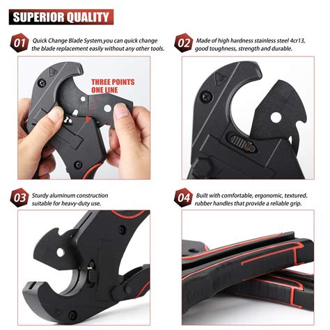 Getuhand Ratchet Type Pvc Pipe Cutters Cuts Up To Pipe Capacity