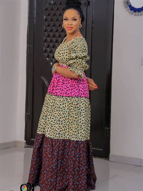 African Mixed Print Long Dressafrican Clothing For Womentrendy African