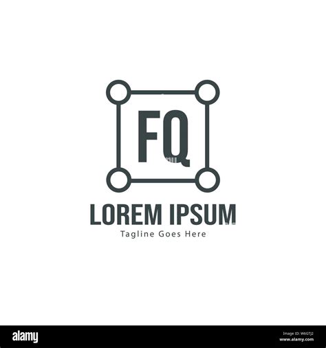 Initial Fq Logo Template With Modern Frame Minimalist Fq Letter Logo