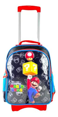 Mochila C ruedas Super Mario Bros Primaria Escolar Original Envío gratis