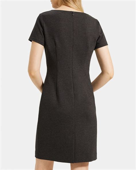 Heathered Stretch Knit Ponte Sheath Dress Theory Outlet