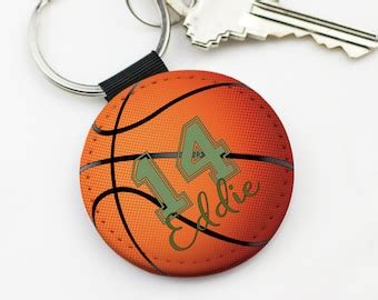 Personalized Basketball Keychain Large Name Only Etsy