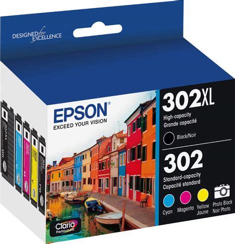 Epson 302302xl 5 Pack High Yield And Standard Capacity Ink Cartridges Photo Blackcyanmagenta