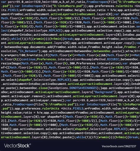 Javascript Program Code Programming Script Vector Image