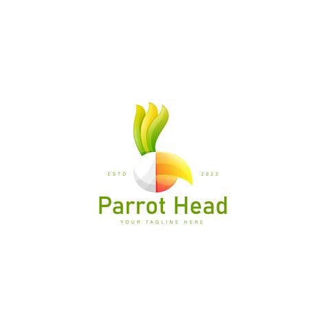 Parrot head gradient logo design icon illustration 8358219 Vector Art ...