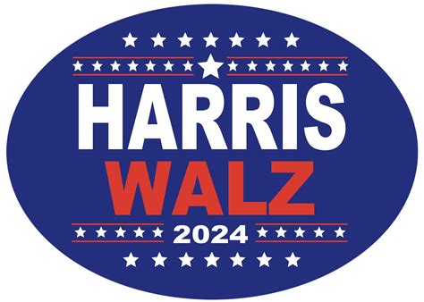 Harris Walz Oval Bumper Sticker Campaignstore2024