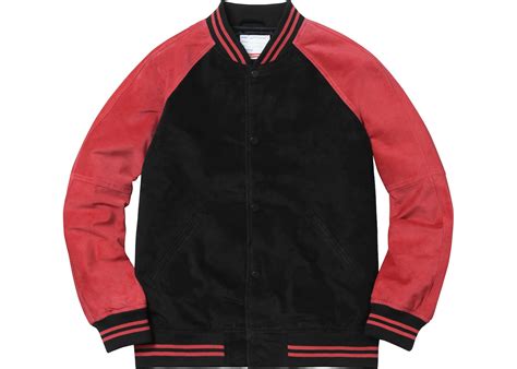 Supreme Suede Varsity Jacket Red Men's - SS17 - US