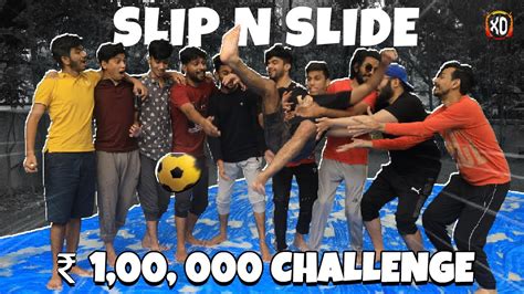 1 00 000 Slip N Slide Challenge In Xo Space Gaming House Youtube