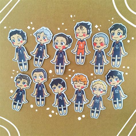 Haikyuu Team Karasuno Sticker Set 12 Pcs Shopee Philippines