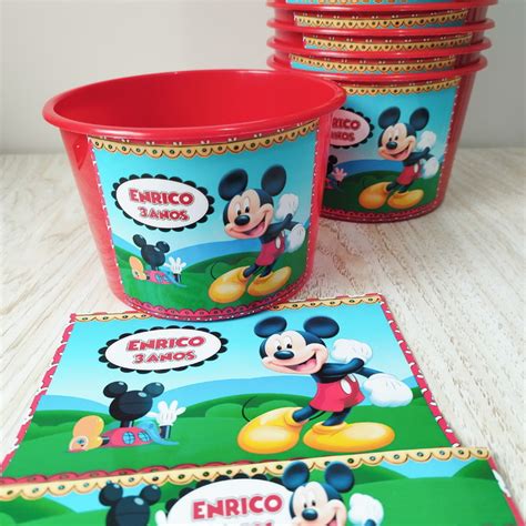 Kit Cinema Mickey Baldinho e Rótulos Elo7 Produtos Especiais