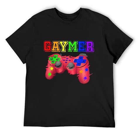 Gaymer Gay Gamer Rainbow Pride Flag Lgbtq Video Gamer T Shirt Black