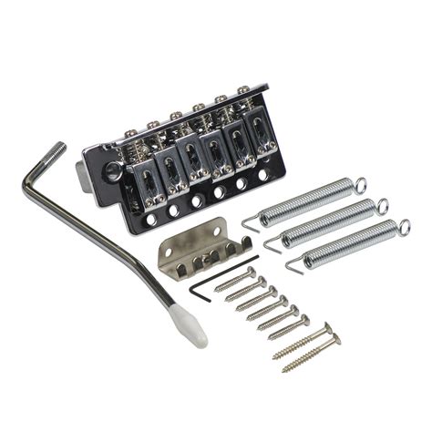 Set Of Chrome Electric Guitar Tremolo Bridge With Trem Bar Springs