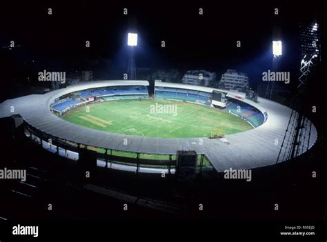 Wankhede Stadium lit by night , Bombay , Mumbai , Maharashtra , India Stock Photo - Alamy