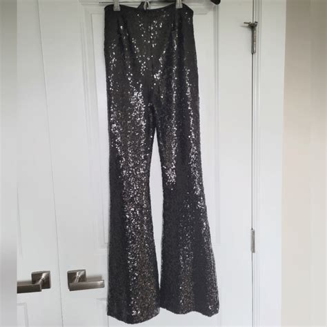 Anthropologie Sequin Flare Pants Gem