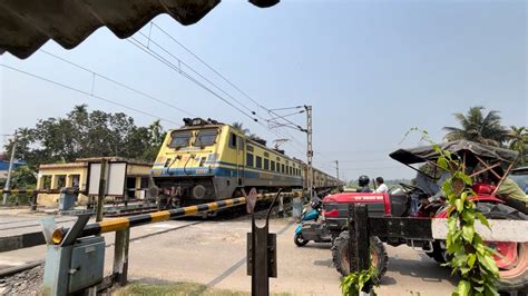 Dangerous Trains Crossing Old Shatabdi Wap Leads Interciry Express