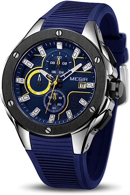 Amazon Megir Men S Sports Analogue Army Military Chronograph