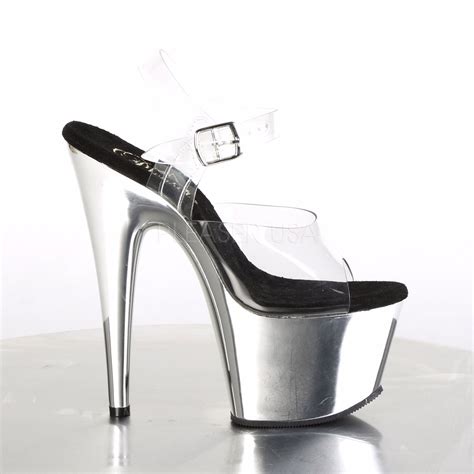 Sky High Shoes Premium Alternative Footwear Retailer Uk Pleaser Adore 708 Sandal Shoes Clear