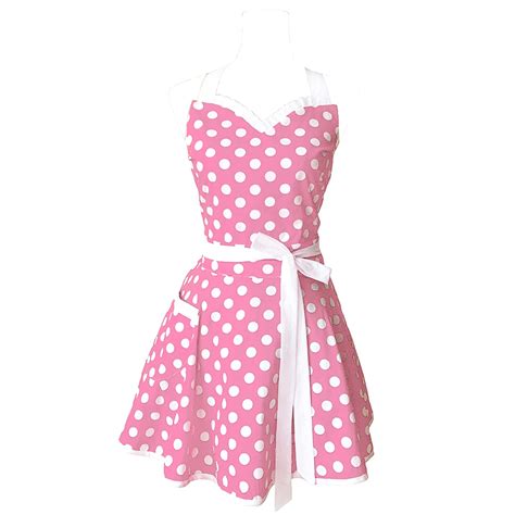 Hyzrz Lovely Sweetheart Retro Kitchen Aprons Woman Girl Cotton Polka