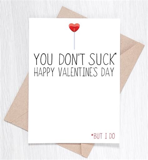 Valentines Card You Dont Suck But I Do Happy Valentines Etsy