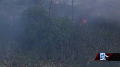 Firefighters Battle Large Brush Fire In Germantown