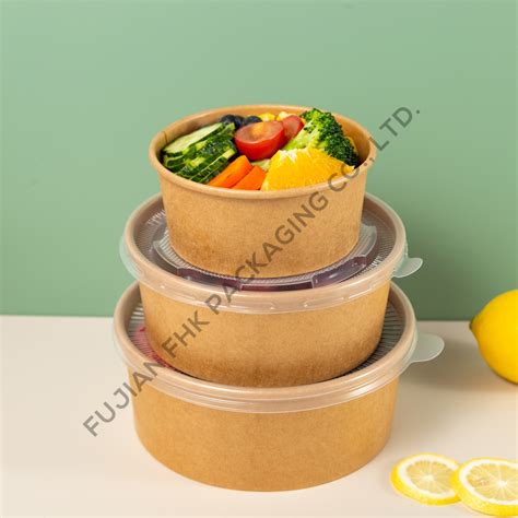 Food Takeaway Box Food Packaging Disposable Salad Paper Bowl Ml