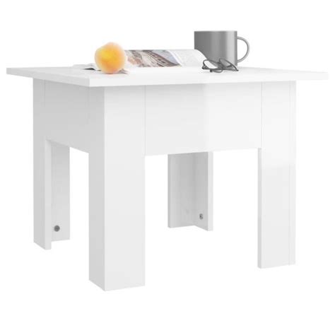 Zerodis Table Basse Blanc Brillant X X Cm Agglom R Ab Re