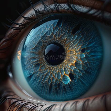 Perfect Human Eye With Detailed Iris Super Macro Closeup Stock