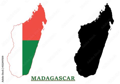 Madagascar National Flag Map Design, Illustration Of Madagascar Country ...