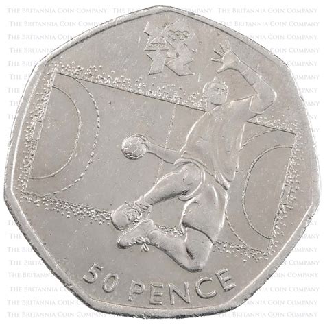 2011 Olympic Handball 50p Circulated The Britannia Coin Company