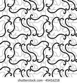 Seamless Black White Swirl Pattern Stock Vector (Royalty Free) 45416218 ...