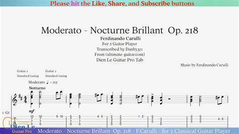 Moderato Nocturne Brillant Op 218 F Carulli For 2 Classical