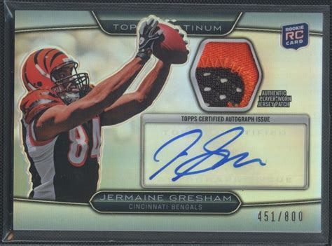 Topps Platinum Arp Jg Jermaine Gresham Autographed Patches