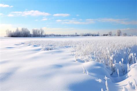 Premium Photo An Open Field Blanketed By Fresh Snow