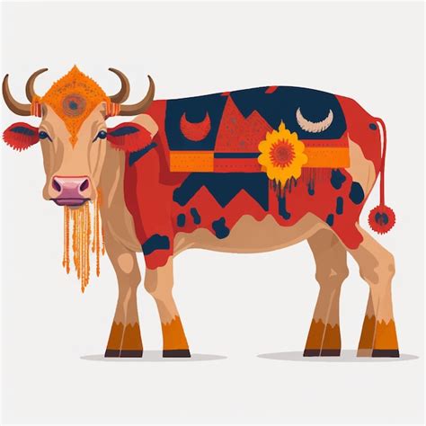 Premium Vector | Indian cow vector illustration design