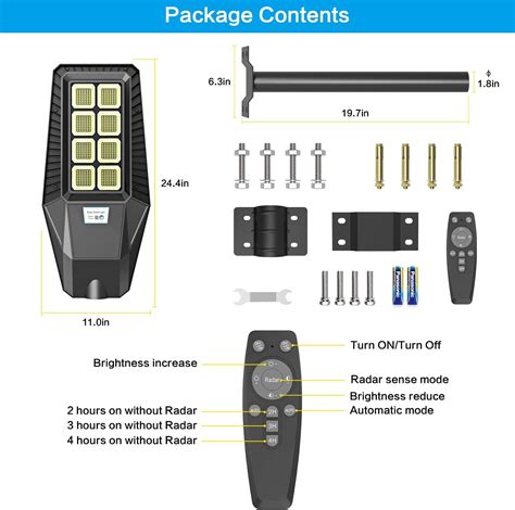 Akofun Pack W Solar Street Light Lumens Dusk To Dawn Solar