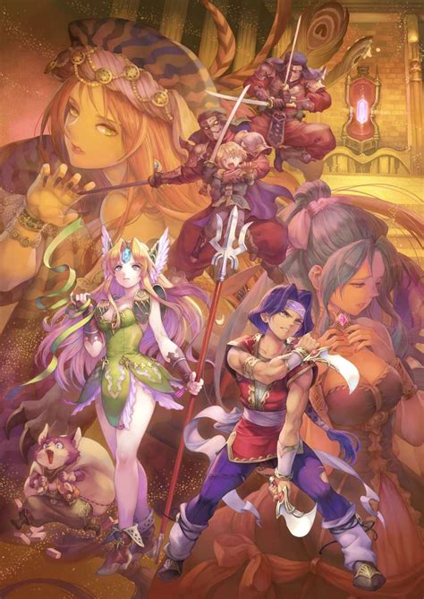 Dramatic Trials of Mana art showcases the heroes and villains