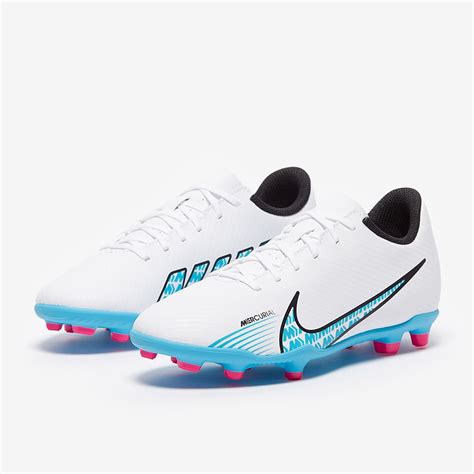 Nike Bambini Mercurial Vapor Xv Club Fg Mg Bianco Blu Baltico Rosa