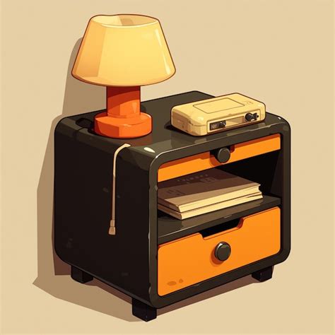 Premium Vector Minimalist Bedside Table With Lamp