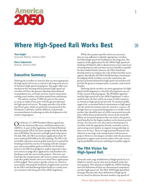 RPA | Where High-Speed Rail Works Best