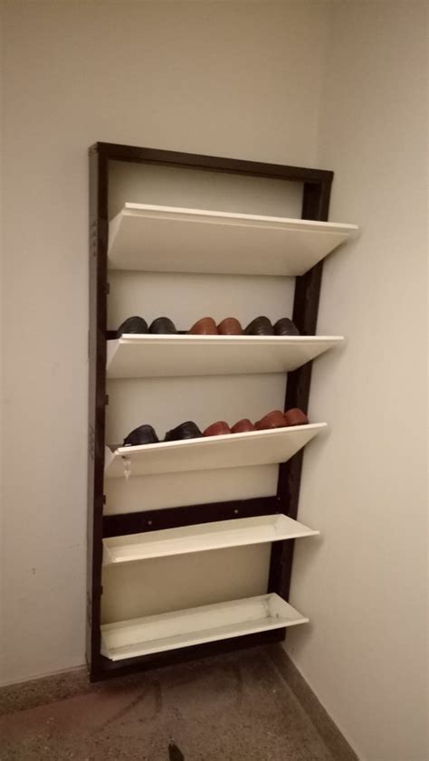 Powder Coated Mild Steel Metal Wall Mounted Shoe Rack Cabinet 5