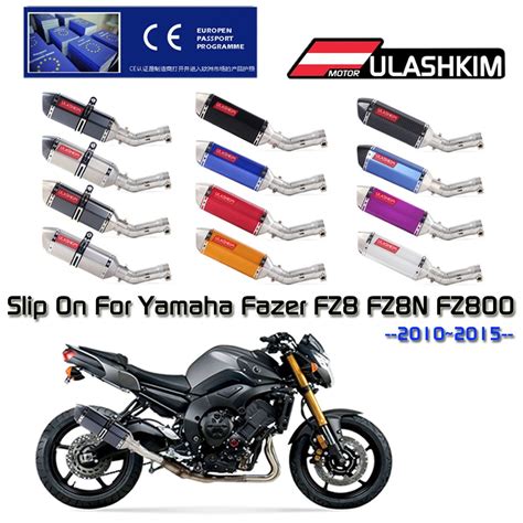 Slip On For Yamaha Fazer Fz8 Fz8n Fz800 2010 To 2015 Motorcycle Full System Muffler Escape