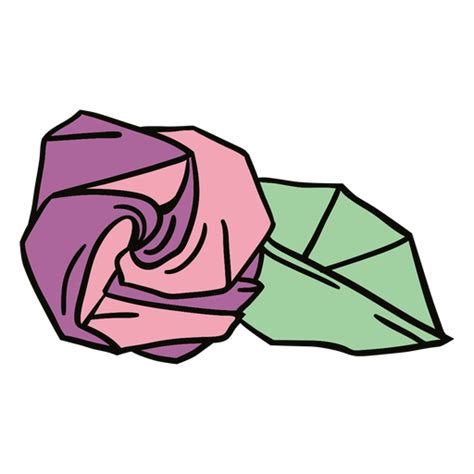 Diseño Png Y Svg De Ilustración De Origami Rosa Para Camisetas